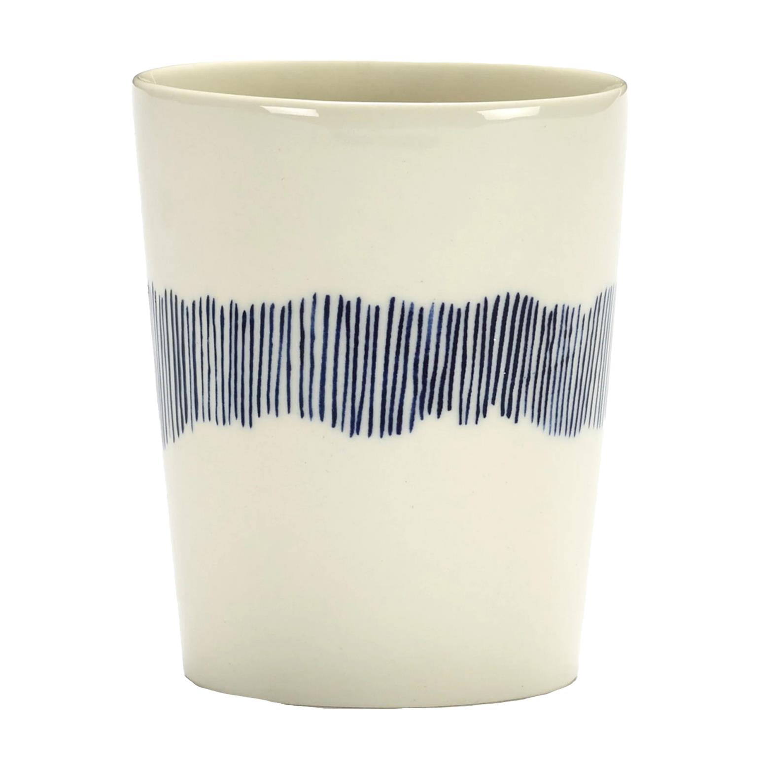 Ottolenghi Feast Coffee Cup White Swirl Stripes Blue Set Of 4